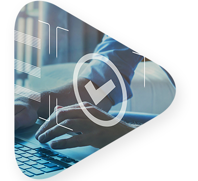 IT professional completing certificate course on laptop.
