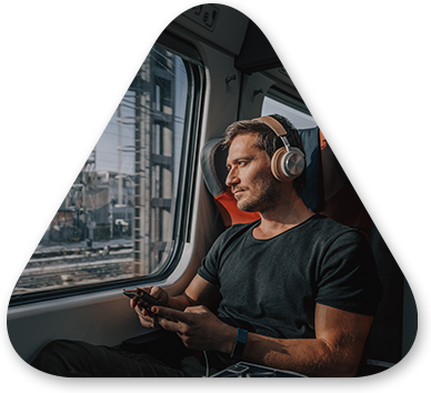 Man on a train