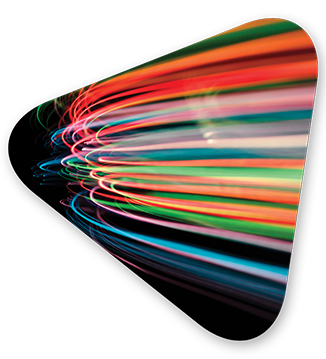 Multicolored lines of light loop on a dark background alluding to connecting to customers through content