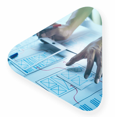 A mobile layout  for a website drawn out