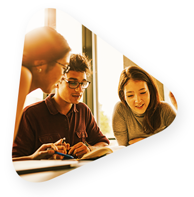 three interns discussing internship program