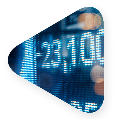 Financial numbers on a digital display