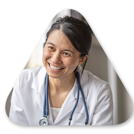 Doctor smiling and talking