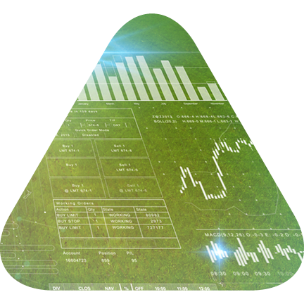 Green abstract charts and graphs