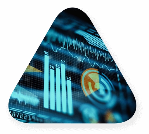 digital screen images of a variety of data graphs