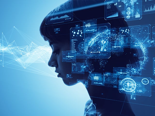 a woman using artificial intelligence