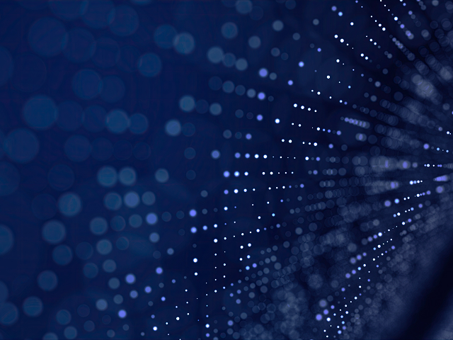 navy blue image with dots depicting abstract technology