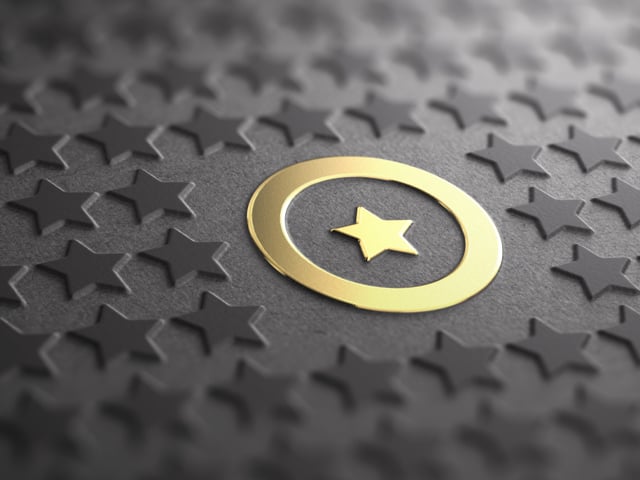 gold star emblem representing Snowflake and TEKsystems' commitment to excellence