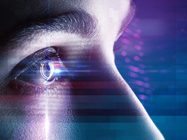 Human eye in an high tech environment