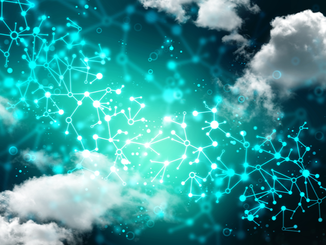 Net working cables in the cloud abstract