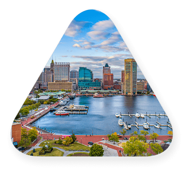 vibrant photo of baltimore skyline.