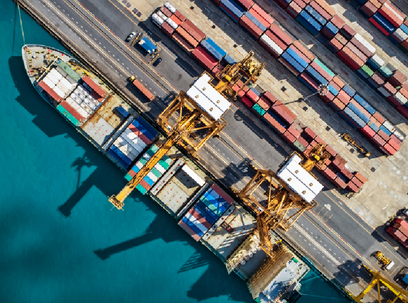 logistic import export and transport industry background featuring container cargo ships