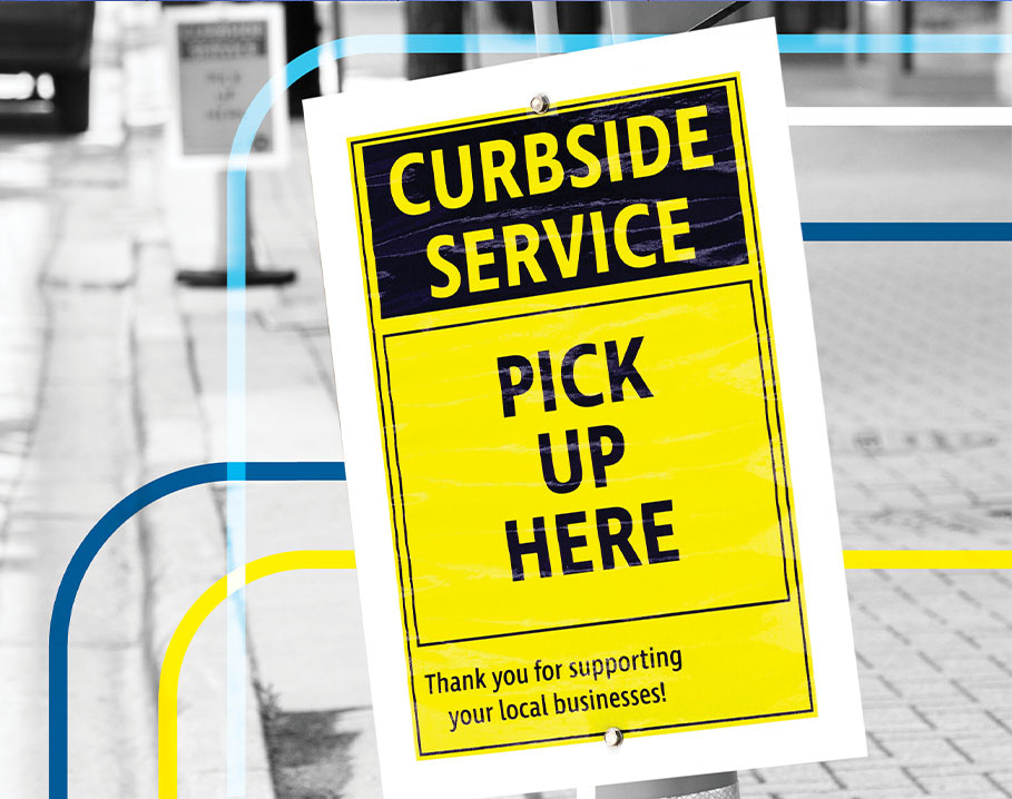 curbside pick up sign