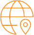icon of globe with location icon