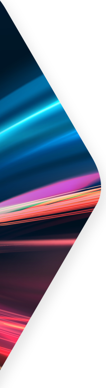 Narrow triangle with multicolored streaks of light