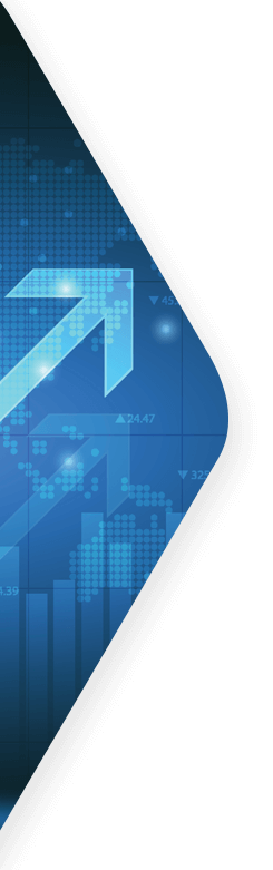 Dark blue and navy blue digital design using graphs, pixels and arrows.