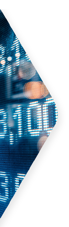 financial data displayed on digital screen