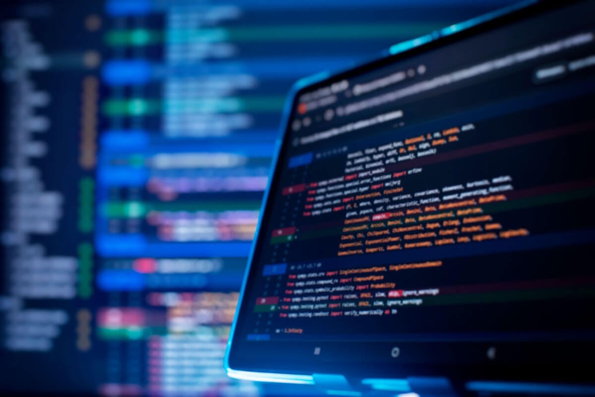 Code on computer screen