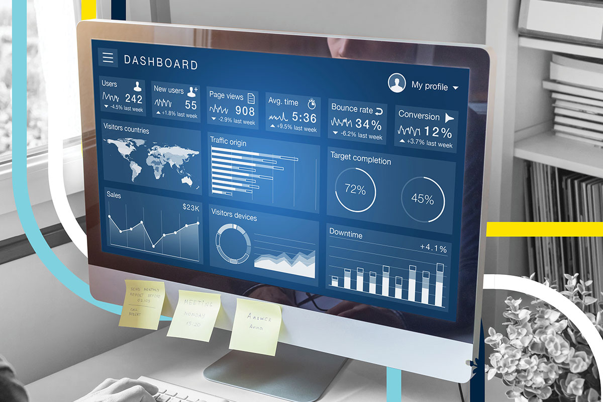 computer showing a dashboard of information to help aid customer experience