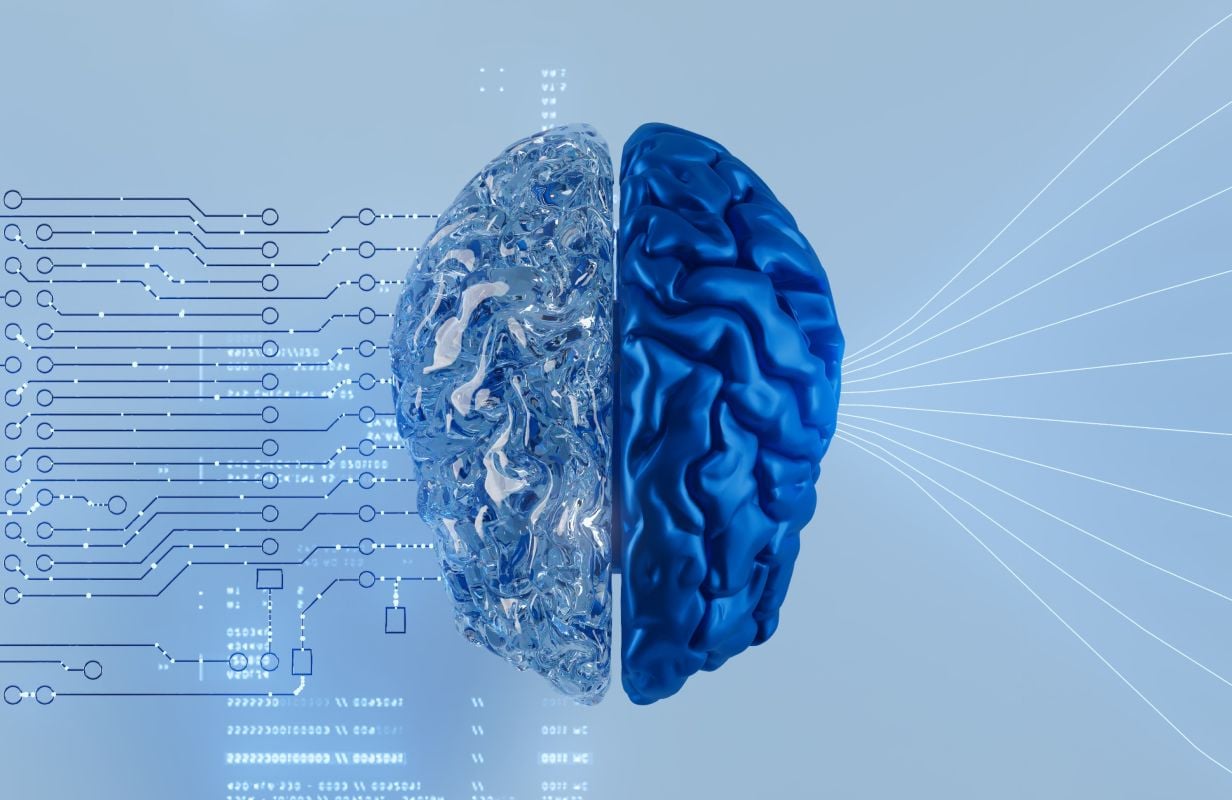 blue digital brain image representing agentic ai