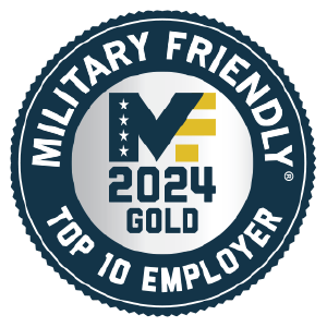 Military Friendly Top 10 Employer GOLD 'award'