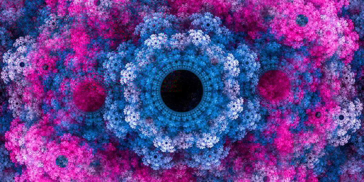 blue and pink floral design meant to represent CX and EX as brand foundations