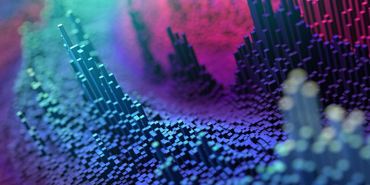 blue and pink design meant to represent organizational change management