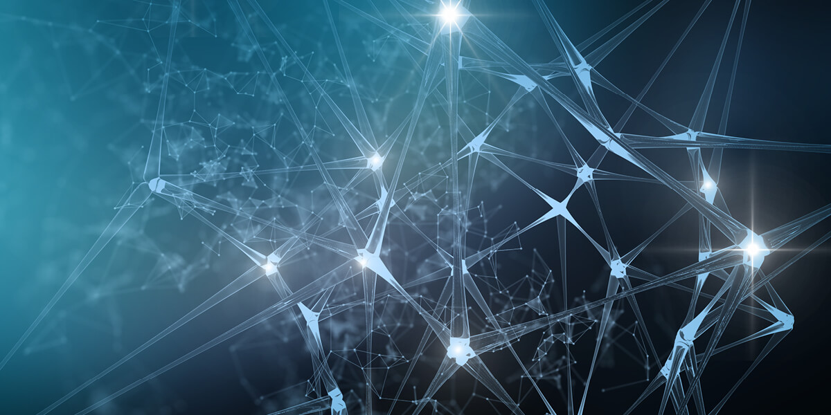 blue connecting lines symbolizing Digital Workplace Services
