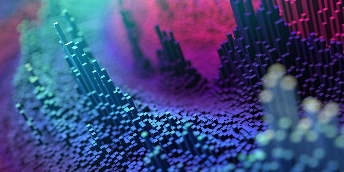 blue and pink design meant to represent organizational change management