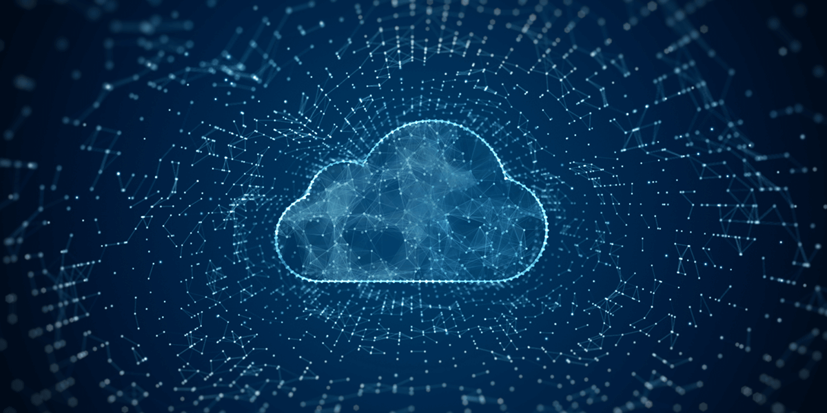 Cloud icon in a field of navy blue