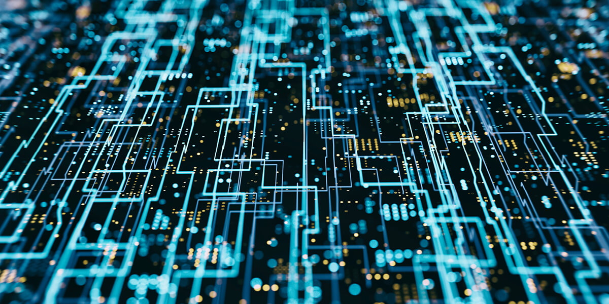 blue lines of data symbolizing ai and machine learning