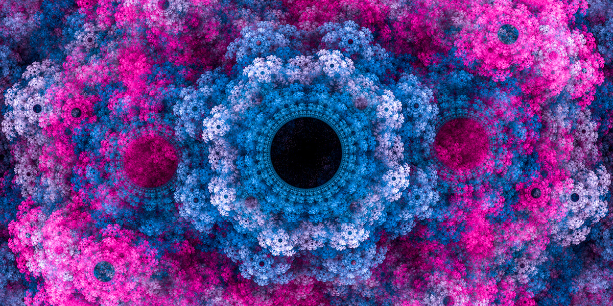 blue and pink floral design meant to represent CX and EX as brand foundations
