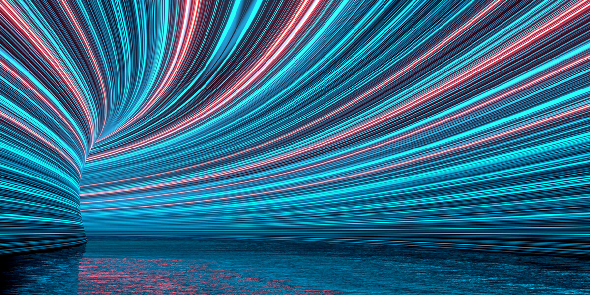 blue and orange colorful lines