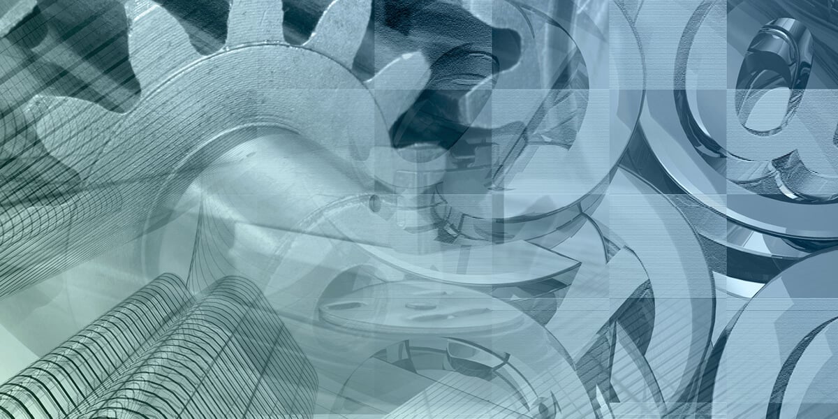 network and data background with gears, buildings