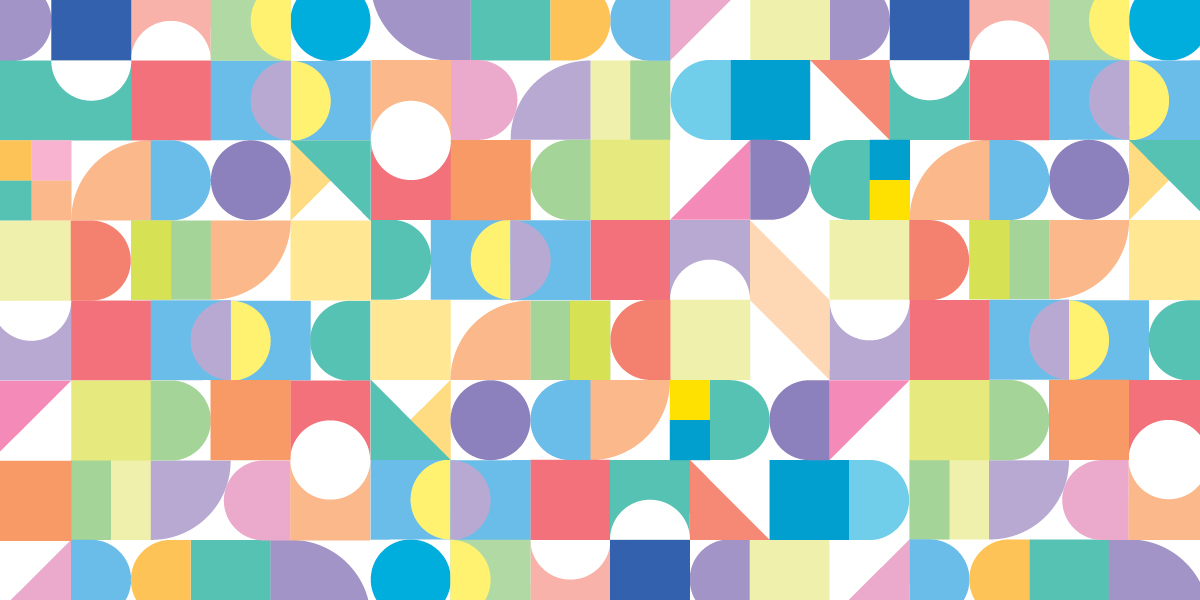 an abstract image of colorful shapes