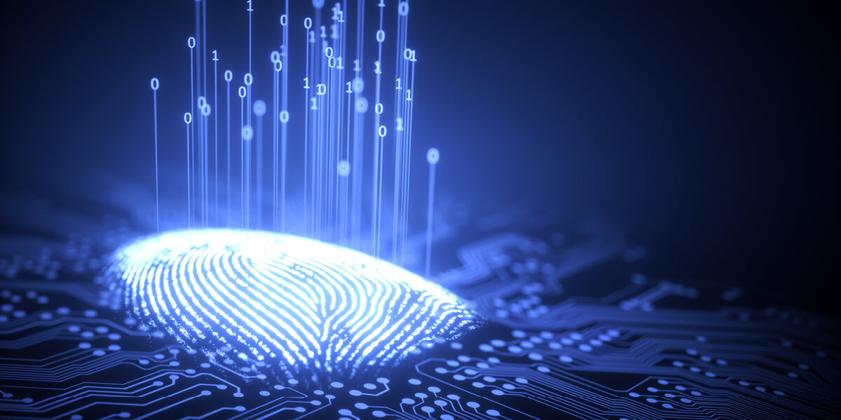 a fingerprint symbolizing the identiy of a person
