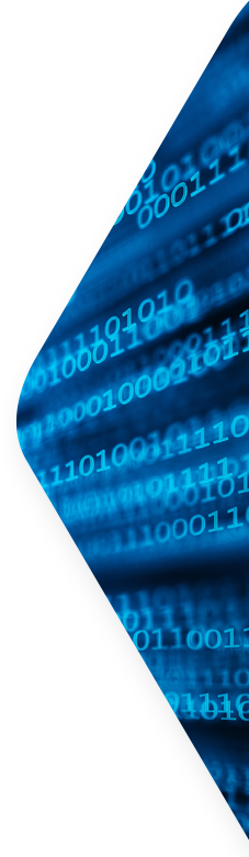 side triangle shape with binary code