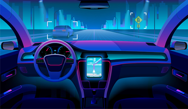 illustration of self driving car
