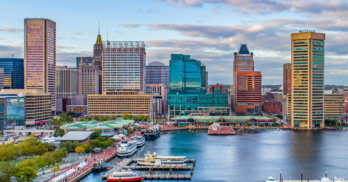 Baltimore City skyline, near where Allegis Group was founded