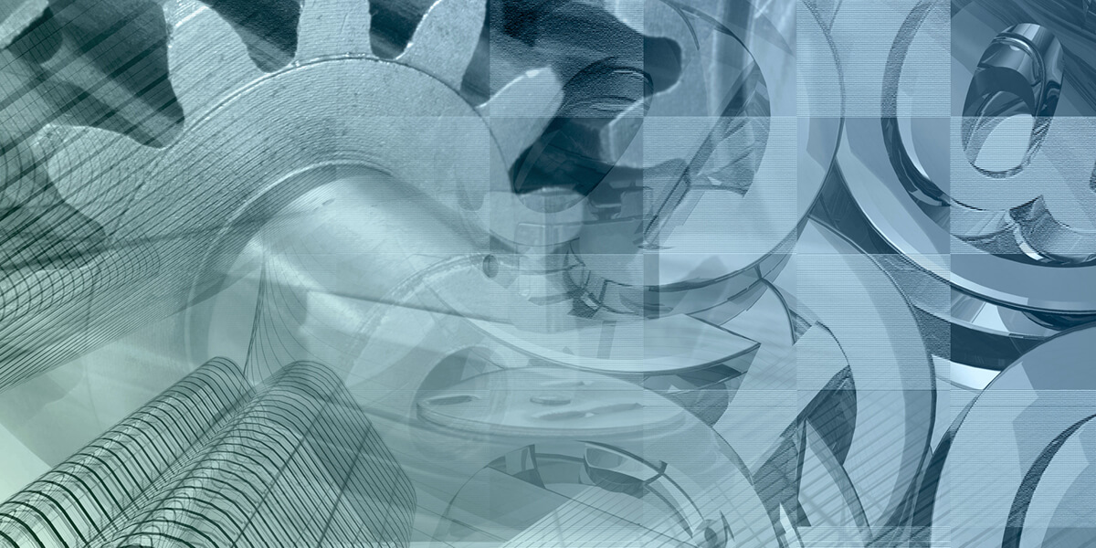 network and data background with gears, buildings