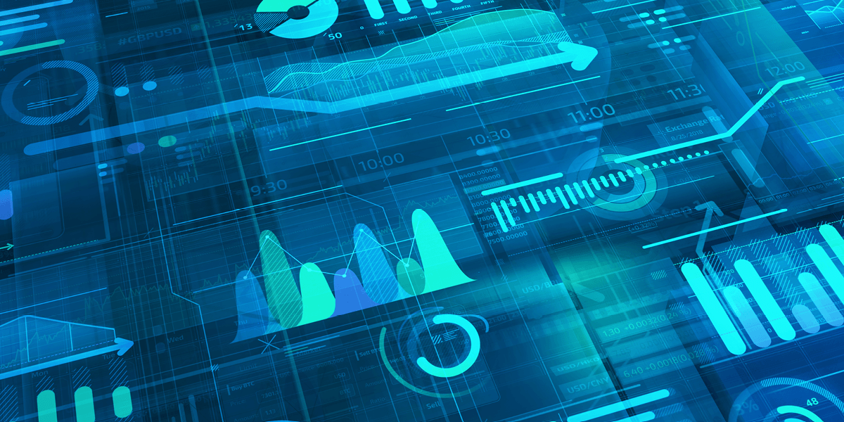 data analytics shown on a digital display screen