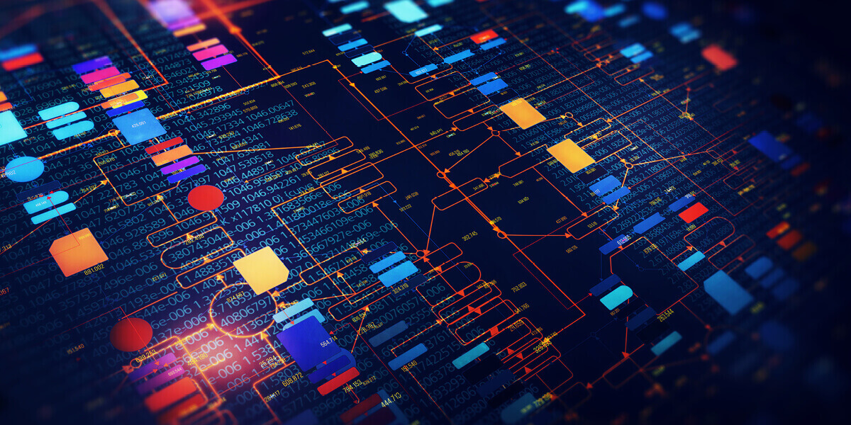 neon colored digital motherboard