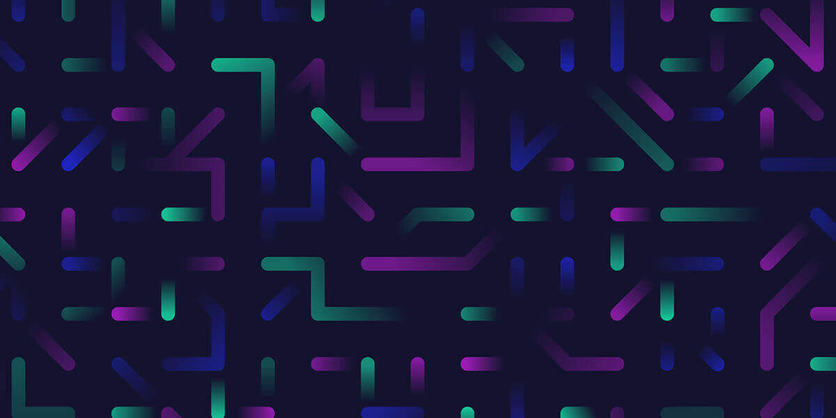 Abstract elegant graphic beautiful blue, green, violet lines zigzag pattern vector illustration.