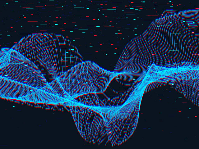 abstract blue data lines