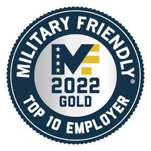 2022 MIlitary Friendly Employer Top TEN honor