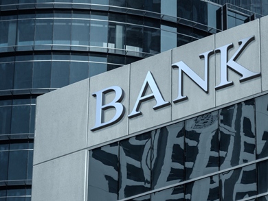 Blockchain at a big bank building