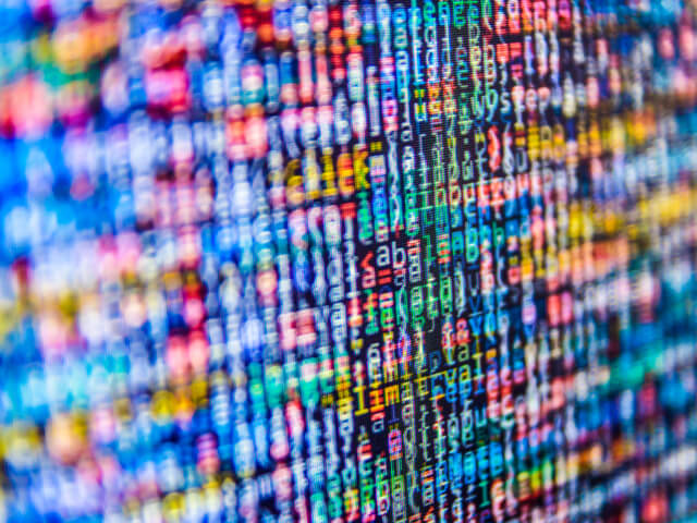 multi-colored letters and numbers on a screen