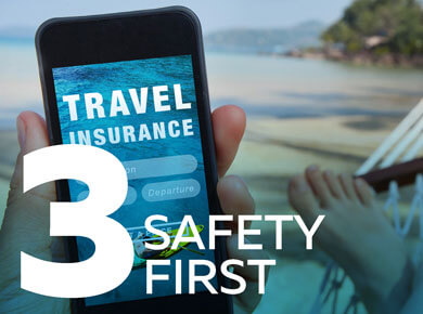 A person checking travel insurance on their smartphone using business and IT strategy