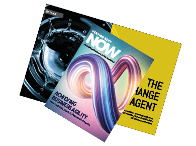 Covers of previous issues of TEKsystems' Version Next Now