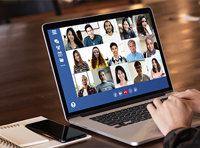 person on a video call